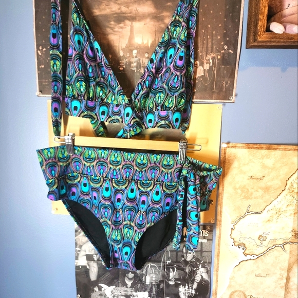 La Vie En Rose Aqua 2010s Peacock Blue Green Bikini SET - Picture 1 of 7